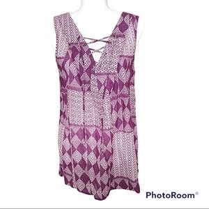 Velvet by Graham & Spencer lace-up Saba Tunic Tank Top XS